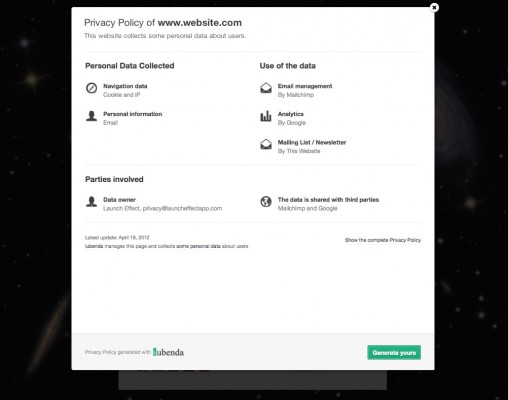 iubenda Privacy Policy Generator iubenda Privacy Policy Generator