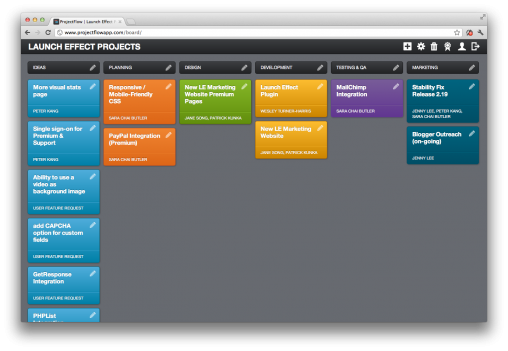 Launch Effect's ProjectFlow Board